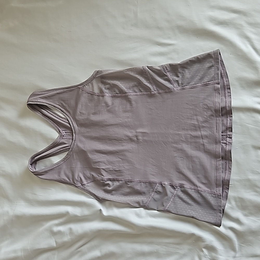 Lululemon Gray Purple Lace Sheer Racerback Tank Top Size 8